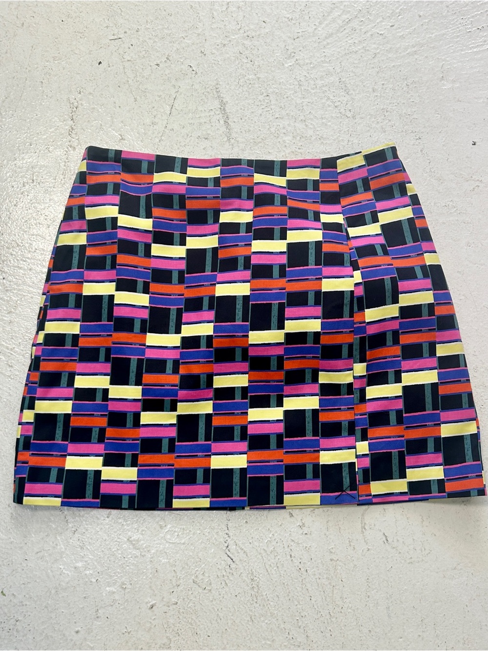 NWT Kate Spade Saturday Vibrant Geometric Mini Skirt in blue red Yellow & Pink